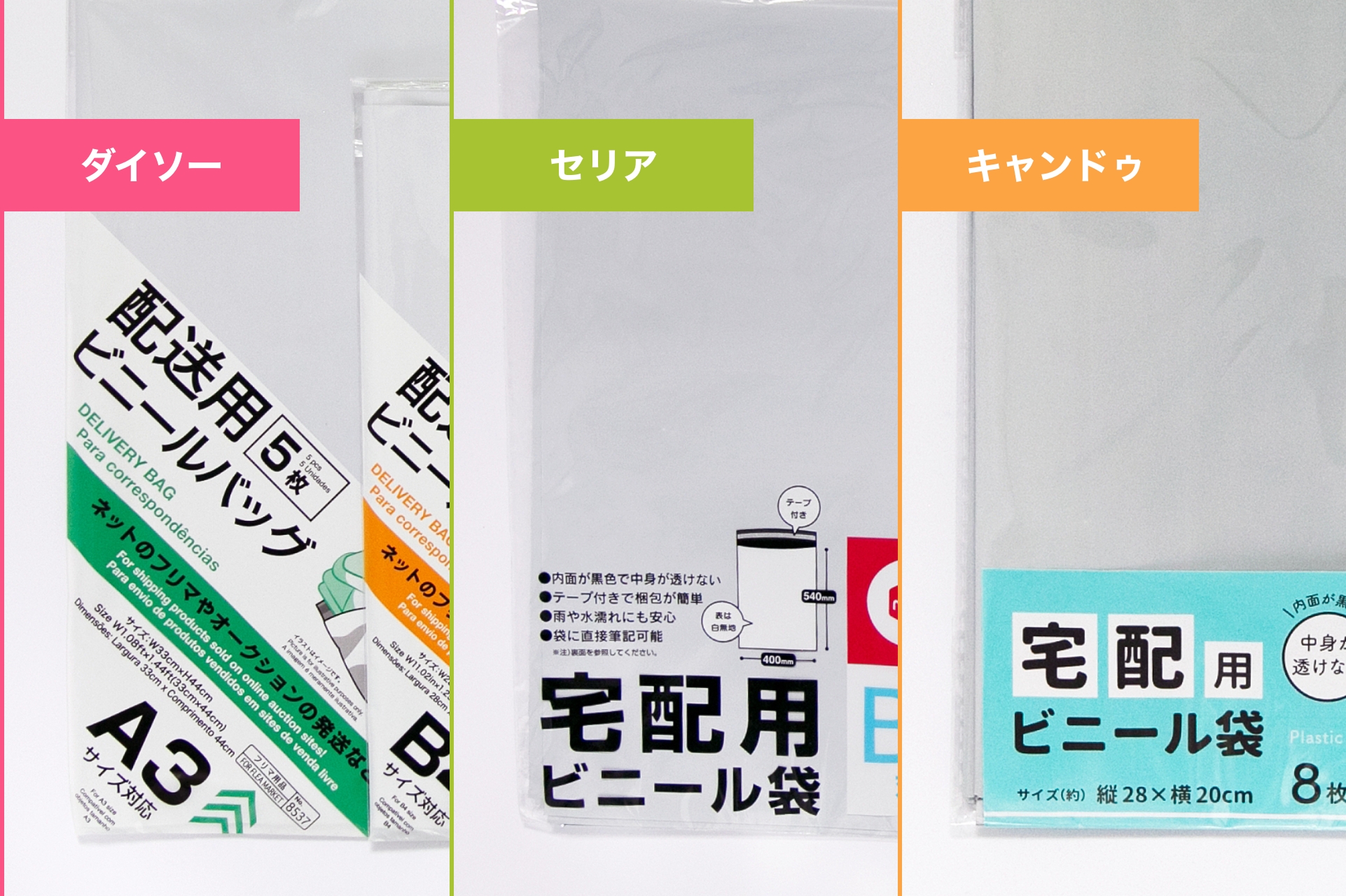 宅配ビニール袋 LLサイズ 特大 3000枚入り 梱包 配送用資材 宅配ポリ袋 厚み薄手60ミクロン 強粘着テープ付き 青 防水 耐久 破れ - 7