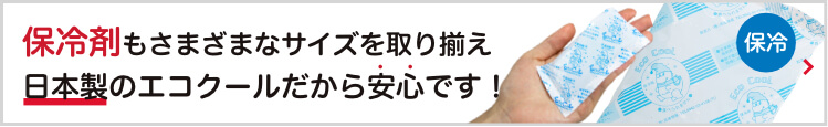 保冷剤もさまざまなサイズを取り揃え！日本製のエコクールだから安心です！