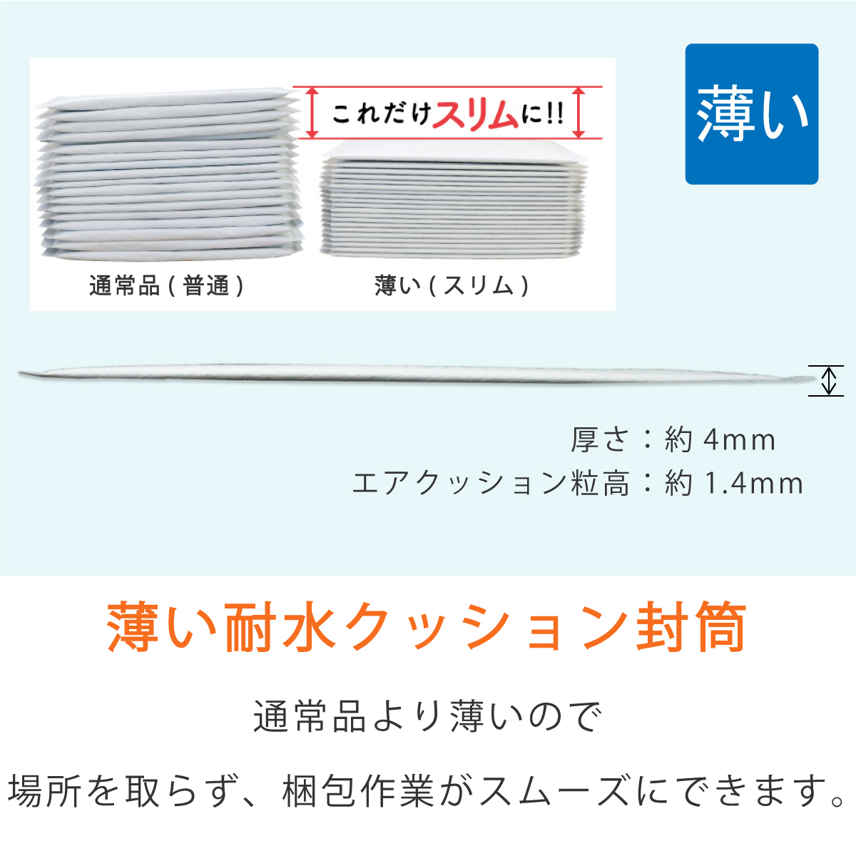 耐水ポリ 薄いクッション封筒 A3